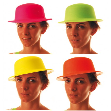 Chapeaux melon plastique fluo