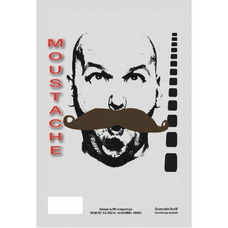 Moustache gendarme châtain 