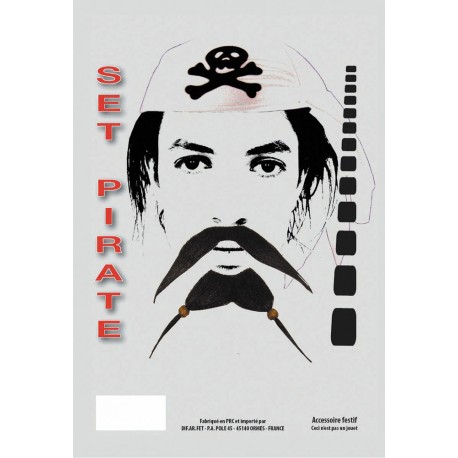 Set moustache pirate 