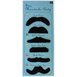 Set moustache party star bleu 