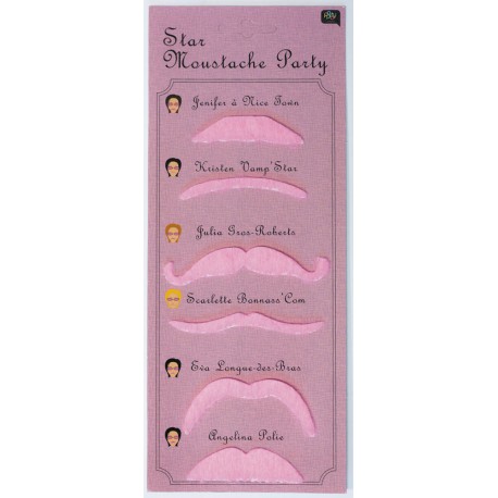 Set moustache party star rose 