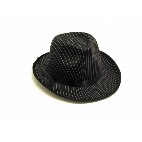 Borsalino tissu rayé noir