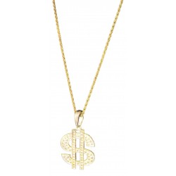 Collier dollar en métal or 