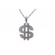 Collier dollar en métal argent 