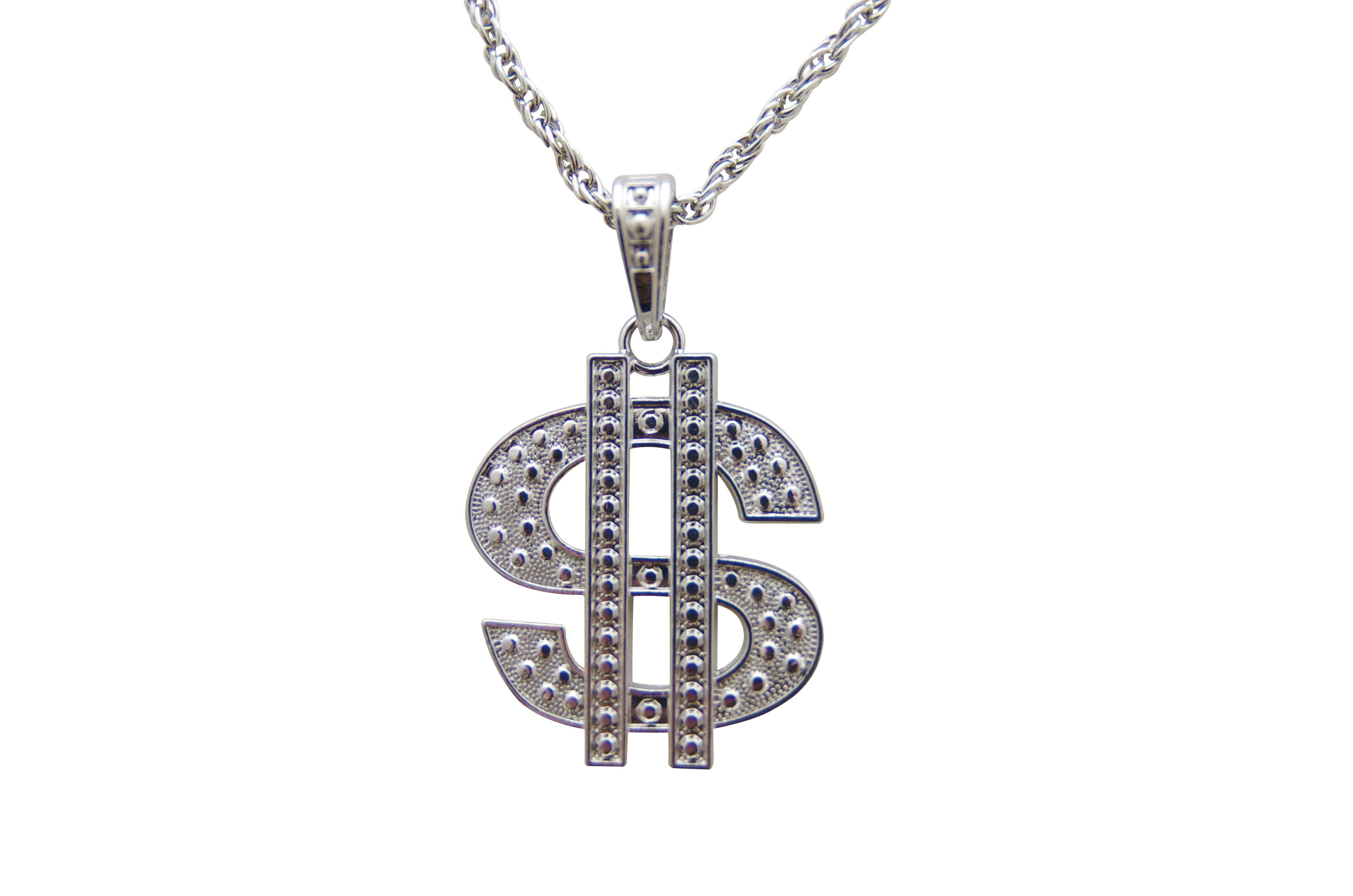 collier dollar en metal argent fete a paris collier dollar en metal argent fete a paris