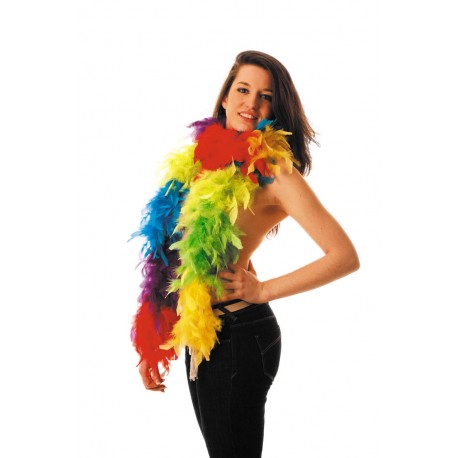 Boa multicolore en plumes 