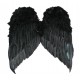 Ailes d'ange en plumes noires 60 x 55 cm