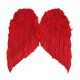 Ailes d'ange en plumes rouges 60 x 55 cm