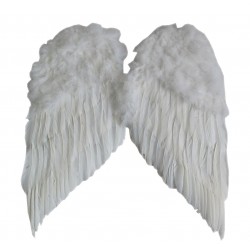 Ailes d'ange en plumes blanches 60 x 55 cm