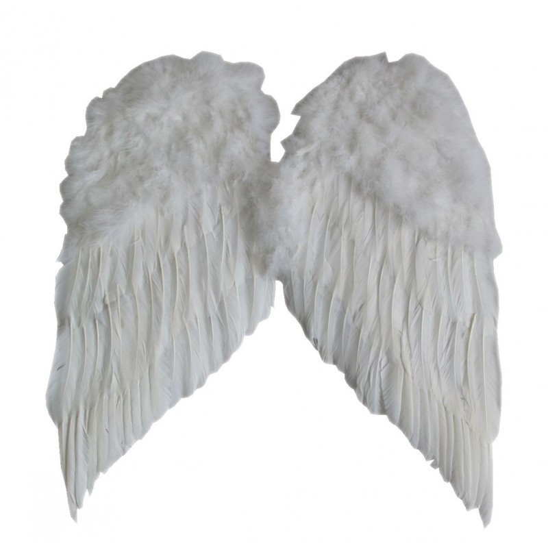 Ailes d'ange en plumes pour déguisement Blanc 45 x 35 cm 