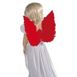 Ailes d'ange en plumes rouges 48 x 40 cm