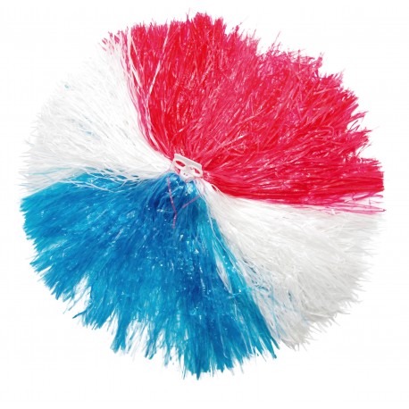 Pom pom plastique bleu blanc rouge 