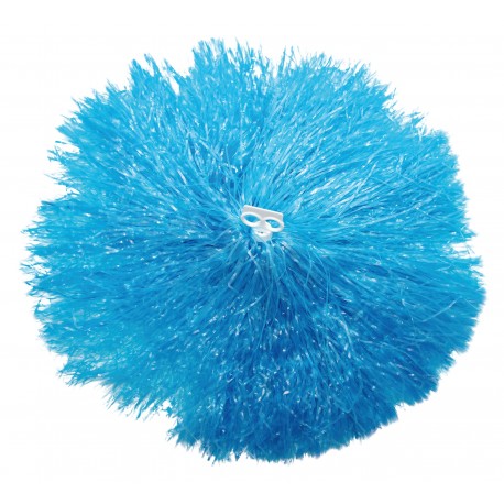 Pom pom plastique bleu 