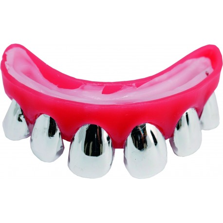Dentier dents argentées
