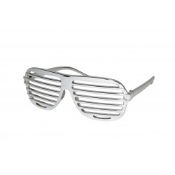 Lunettes "barreaux" plastique argent 