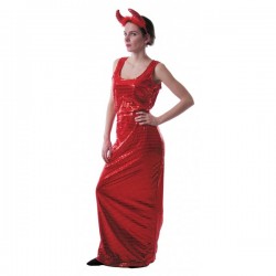 Robe glamour sequins rouges 
