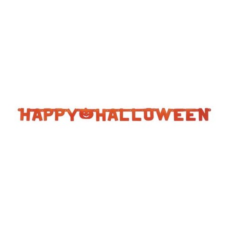 Banderole "Happy Halloween" orange