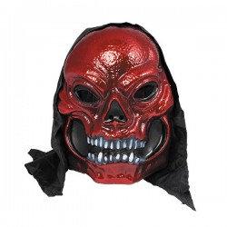 Masque tête de mort rouge