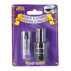 Noir à lèvres et vernis noir