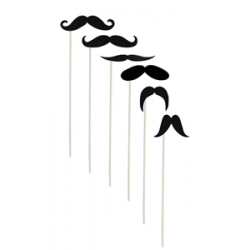 Moustache sur bâton noir