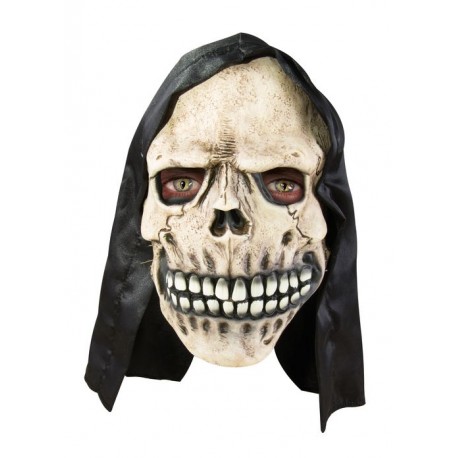 Masque adulte latex squelette avec cagoule