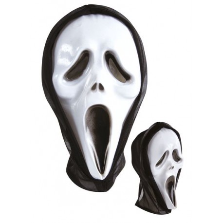 Masque adulte PVC avec cagoule tete de mort