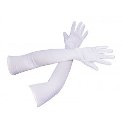 Gants longs - 56 cm - blanc - la paire