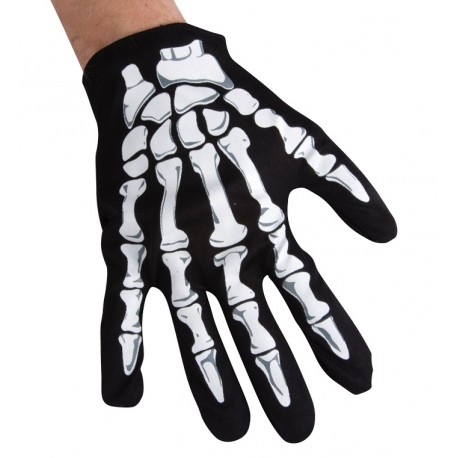 Gants noirs impression squelette - enfant - la paire