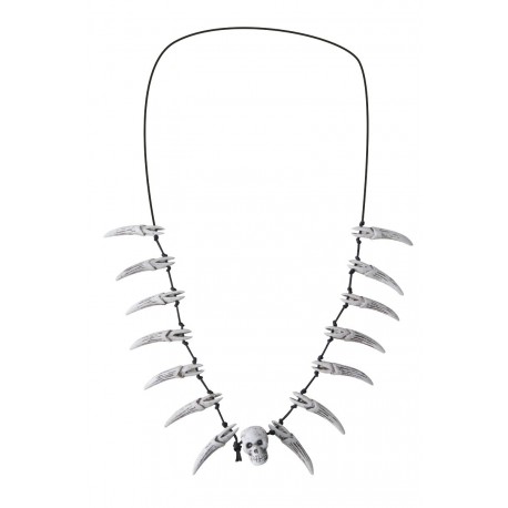 Collier dents de monstre et tête de mort - plastique