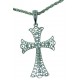 Collier croix fausses pierres blanches 