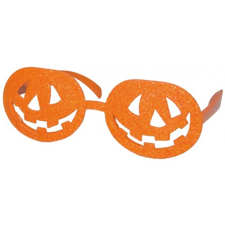 Lunettes plastique paillettes - citrouille - orange