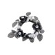 Couronne roses tissu noir 