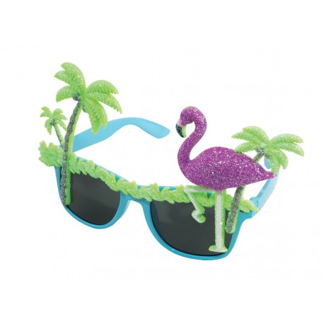 lunettes flamant rose et palmier