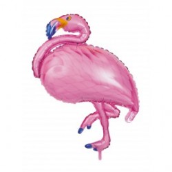 Ballon aluminium flamant rose