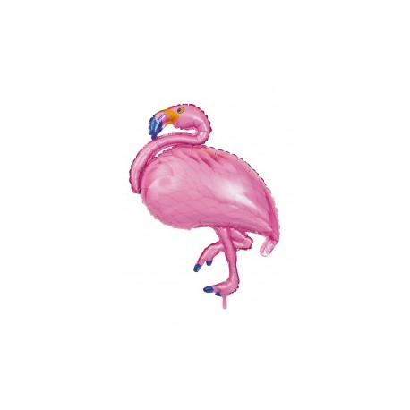 Ballon aluminium flamant rose